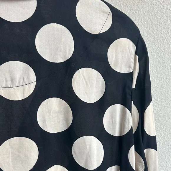 Anthropologie Black and White Polka Dot Button Down Shirt - Picture 6 of 6